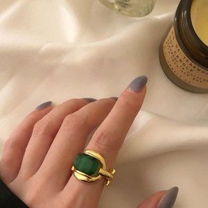 Jewelry | 925 Sterling Silver Gold Chunky Thick Bold Statement Ring ...
